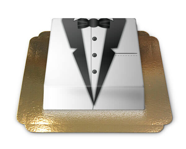Black & white tuxedo cake (Medium (25cm X 17cm (10 Pieces)))