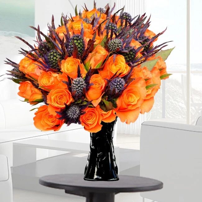Gorgeous Orange Roses (12 Stems)