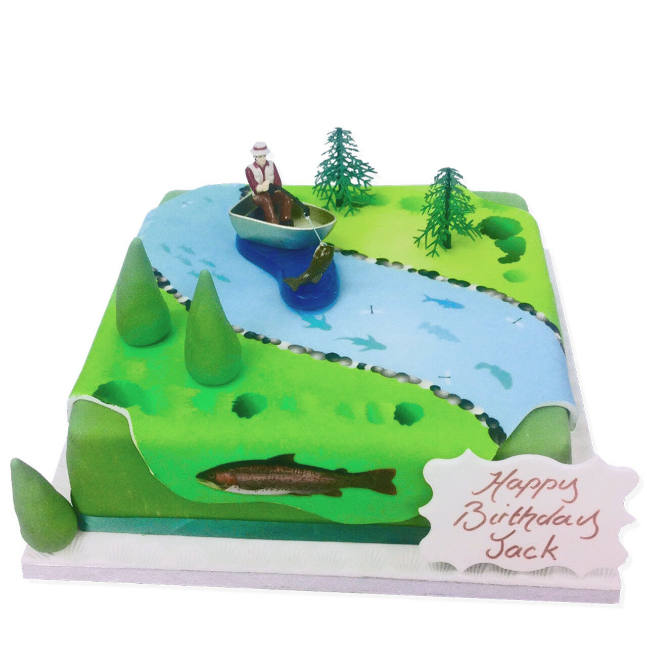 Fishing Birthday Cake (8 Inch Serves 20)