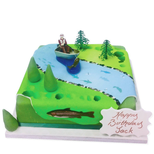 Fishing Birthday Cake (8 inch Serves 20)