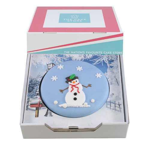 Jolly Snowman Gift Cake